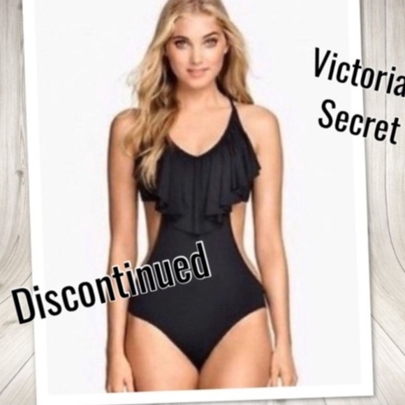 Like New Victoria’s Secret Discontinued Monokini Flounce Ruffle Swimsuit Size L - Picture 1 of 7